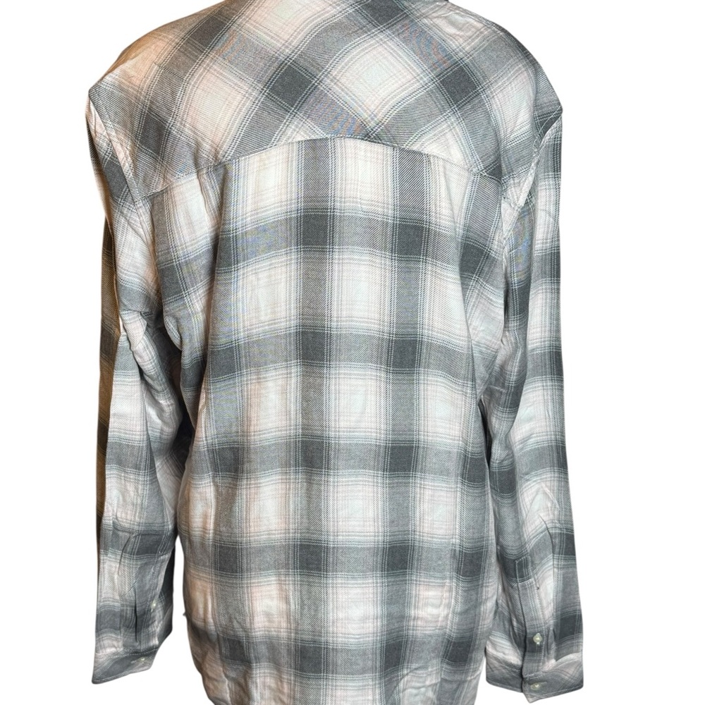 Gap White And Gray Checkered Button Down Shirt - image 2